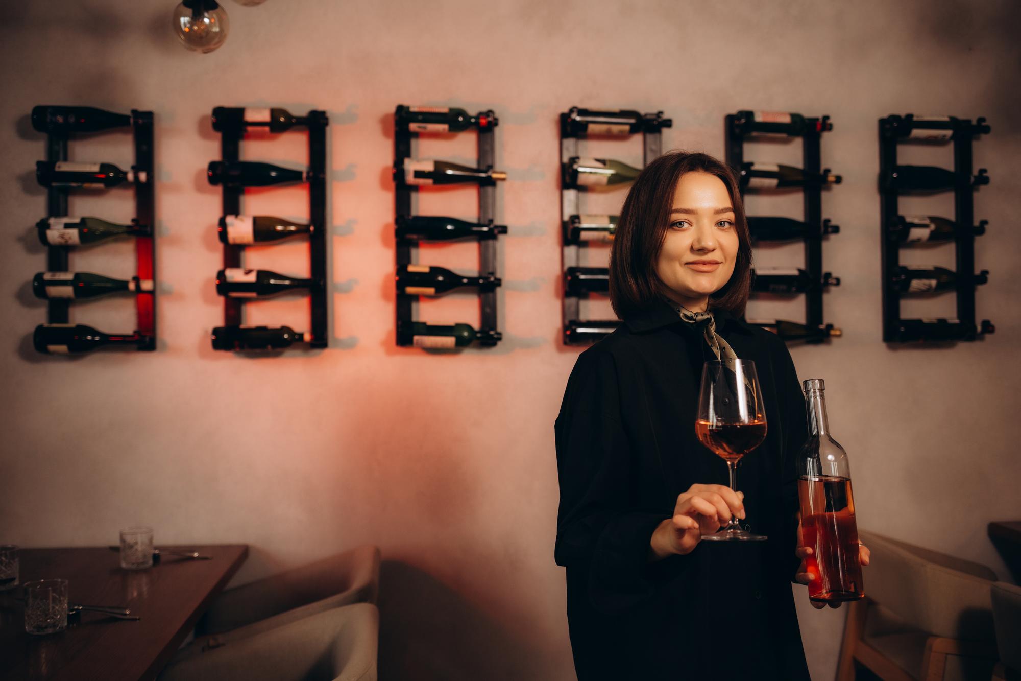 Sommelier arranging wine selection